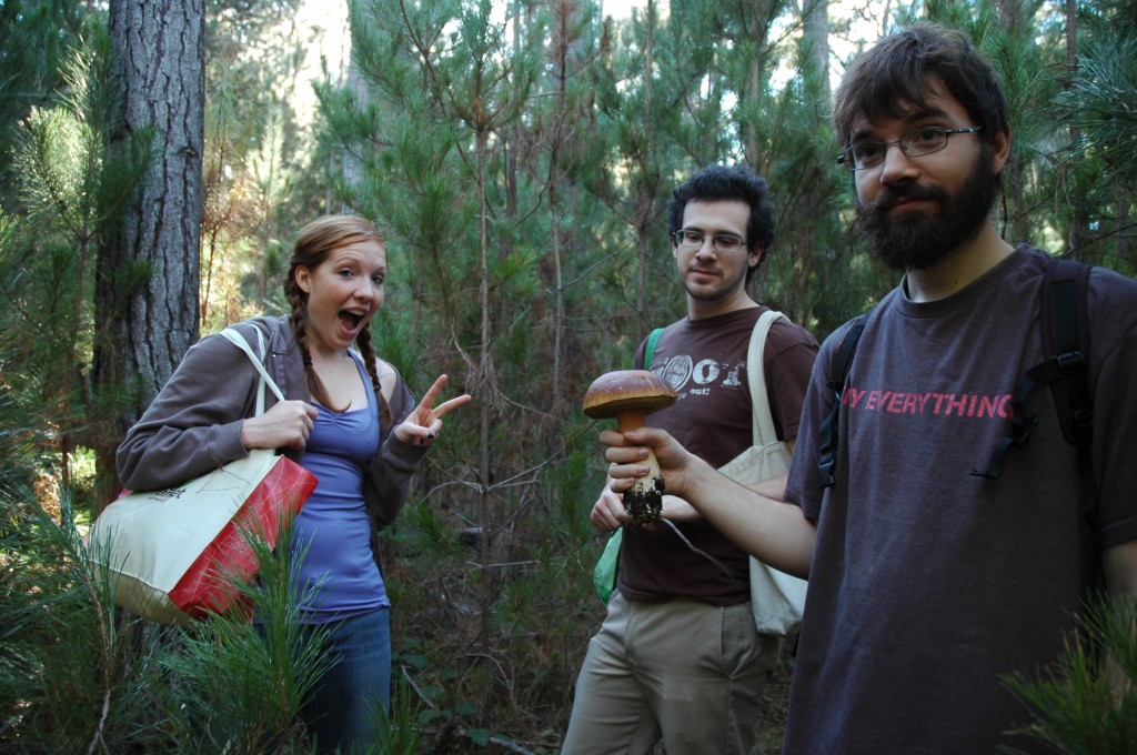 Mushroom Hunting in Cambria James, David and Lindsay and I (taking photo) in Cambria